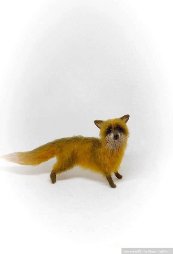 Лисичка — Валяные игрушки из шерсти: сухое валяние