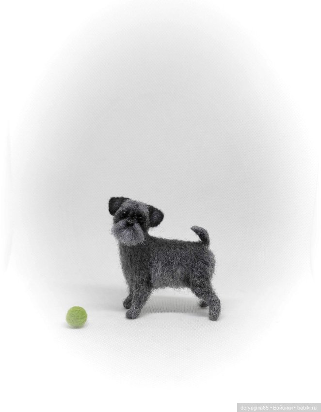 Брюссельский гриффон — Валяные игрушки из шерсти: сухое валяние (фото 4)