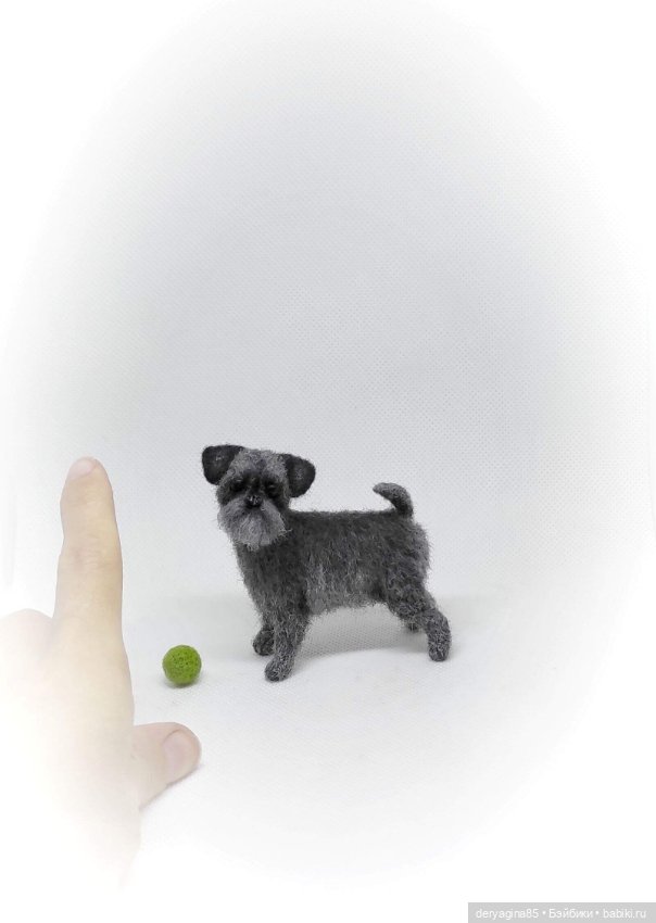 Брюссельский гриффон — Валяные игрушки из шерсти: сухое валяние (фото 5)