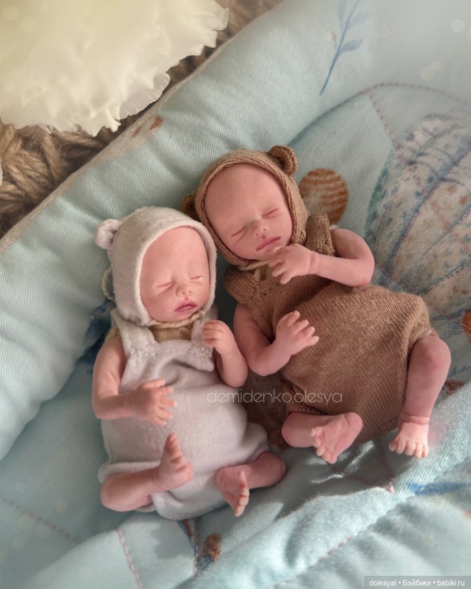 Лео и Глебушка, куклы младенцы из полимерной глины. Миниреборны (фото 4)