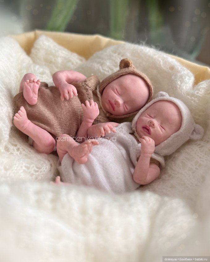 Лео и Глебушка, куклы младенцы из полимерной глины. Миниреборны (фото 3)