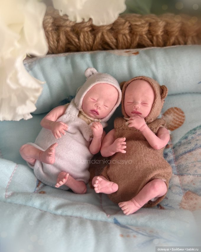 Лео и Глебушка, куклы младенцы из полимерной глины. Миниреборны (фото 5)