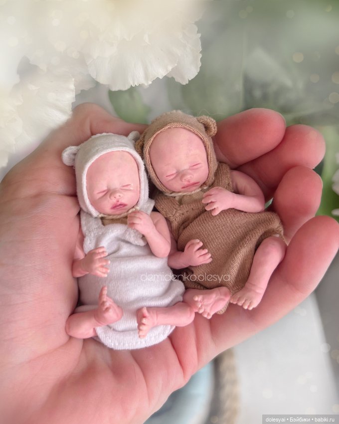 Лео и Глебушка, куклы младенцы из полимерной глины. Миниреборны (фото 6)