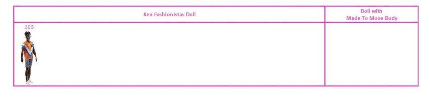 Барби и Кены фэшионистас - МТМ, таблицы совпадения скинтонов