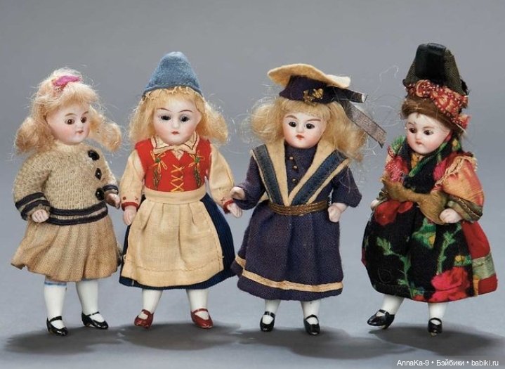 Antique All bisque Doll — Антикварные куклы Mignonette (Миньонетта): карманные (фото 6)