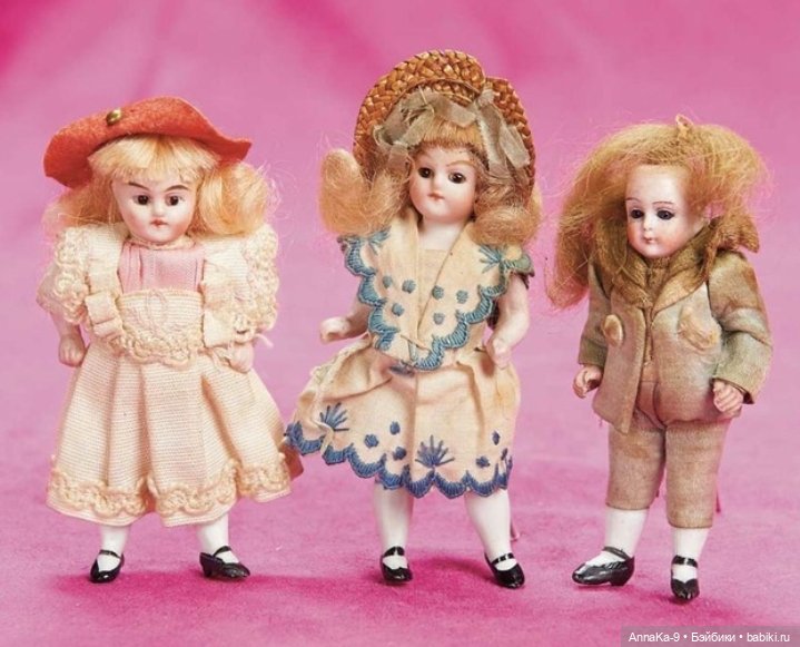 Antique All bisque Doll — Антикварные куклы Mignonette (Миньонетта): карманные (фото 5)