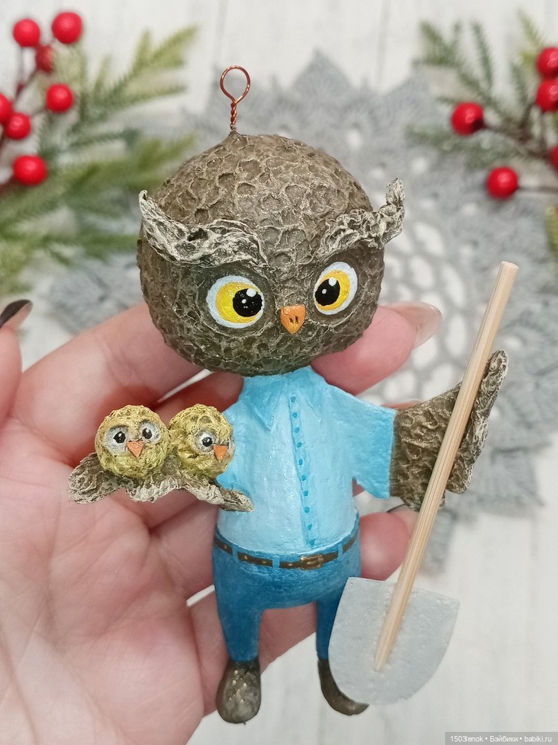 Совиное семейство — Лепка авторских игрушек и папье