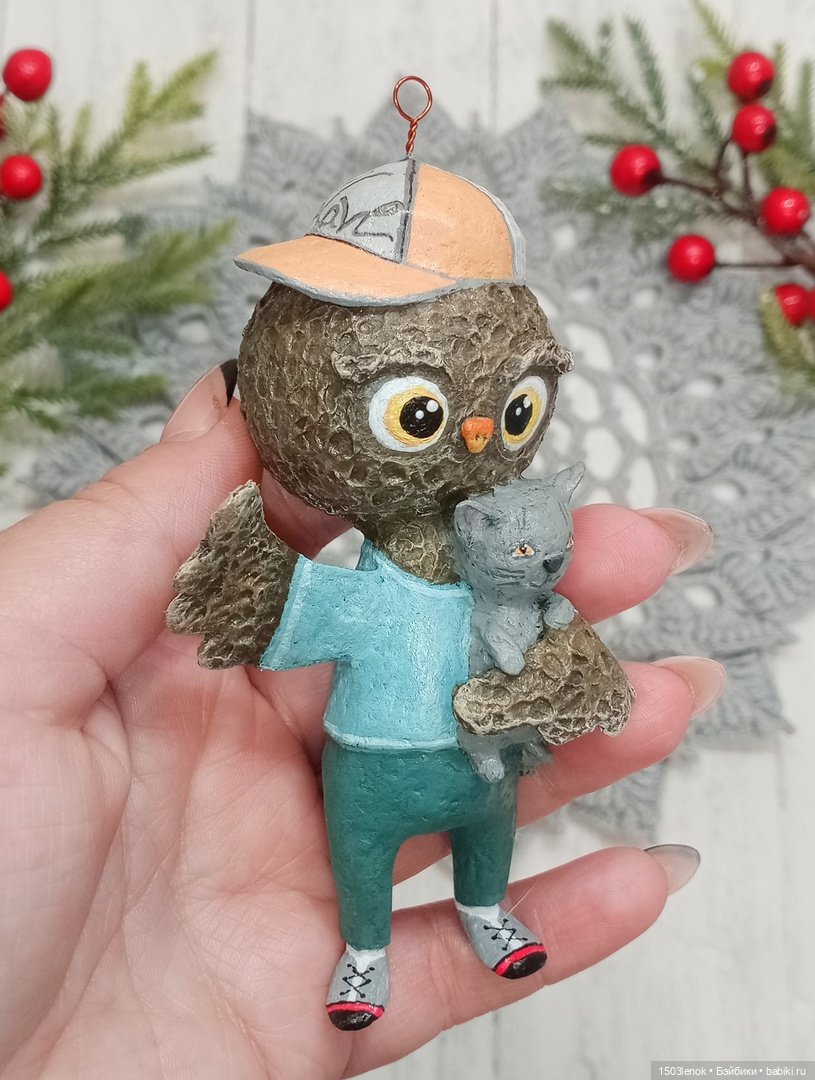 Совиное семейство — Лепка авторских игрушек и папье (фото 7)