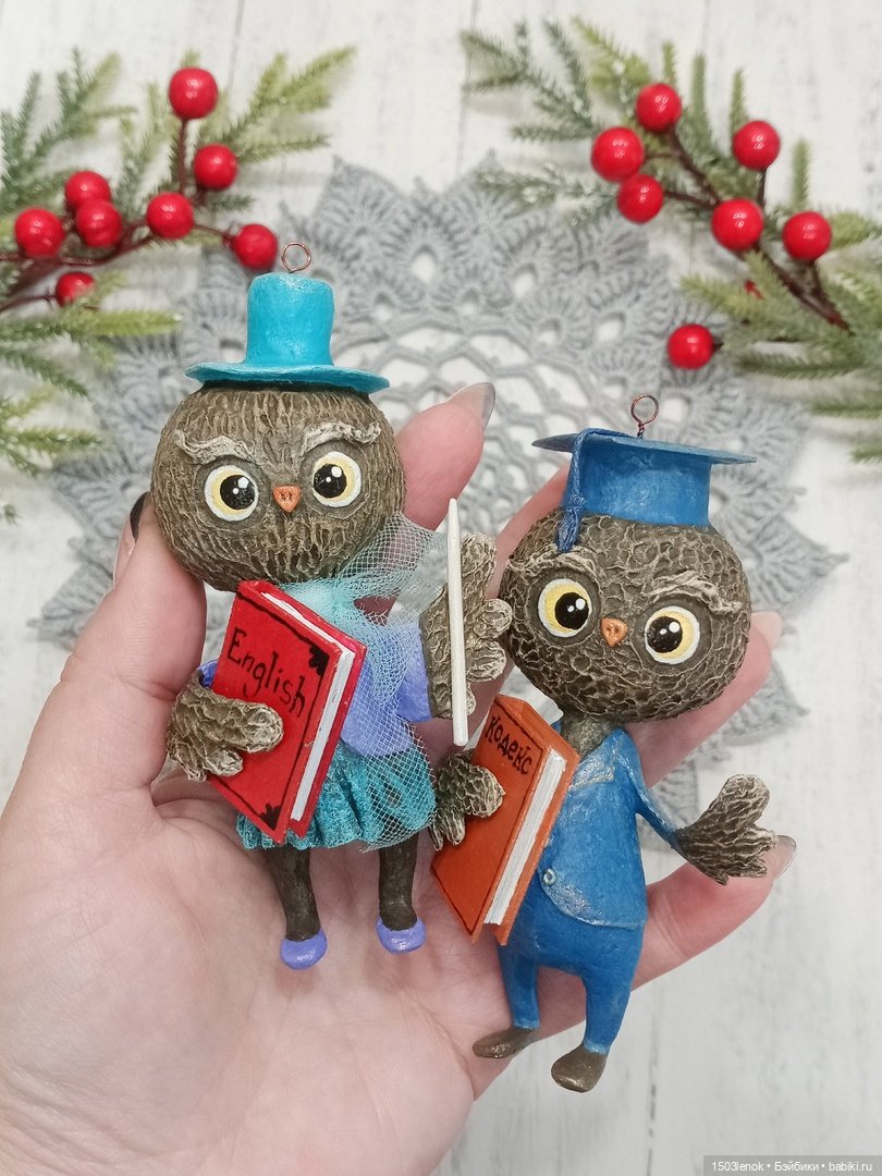 Совиное семейство — Лепка авторских игрушек и папье