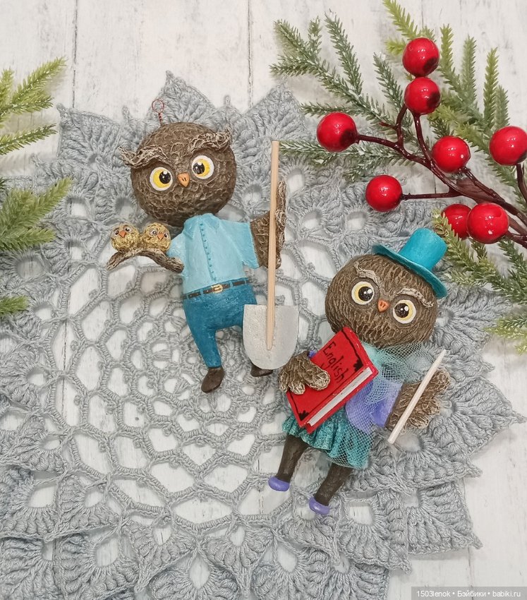 Совиное семейство — Лепка авторских игрушек и папье (фото 2)