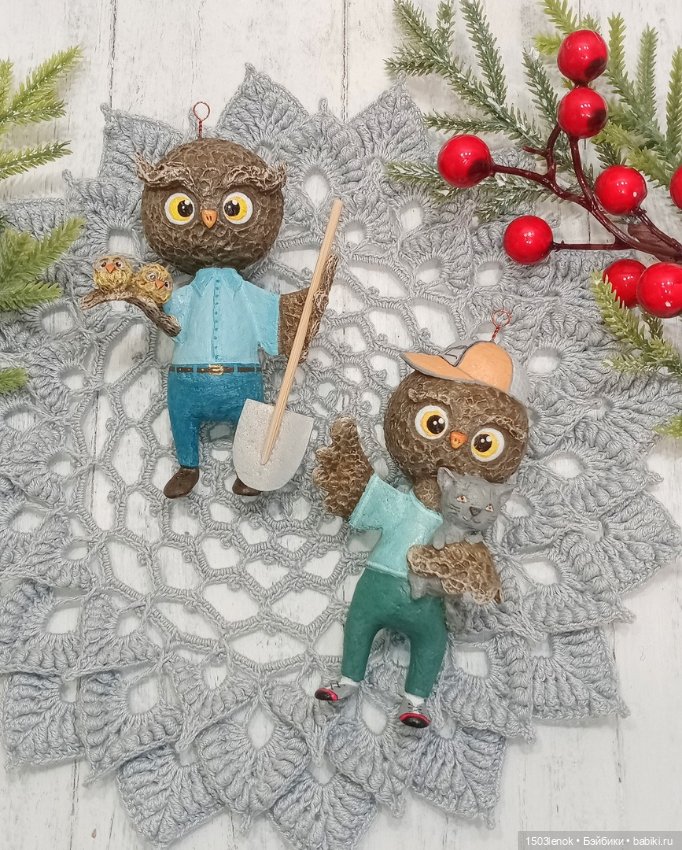 Совиное семейство — Лепка авторских игрушек и папье (фото 4)