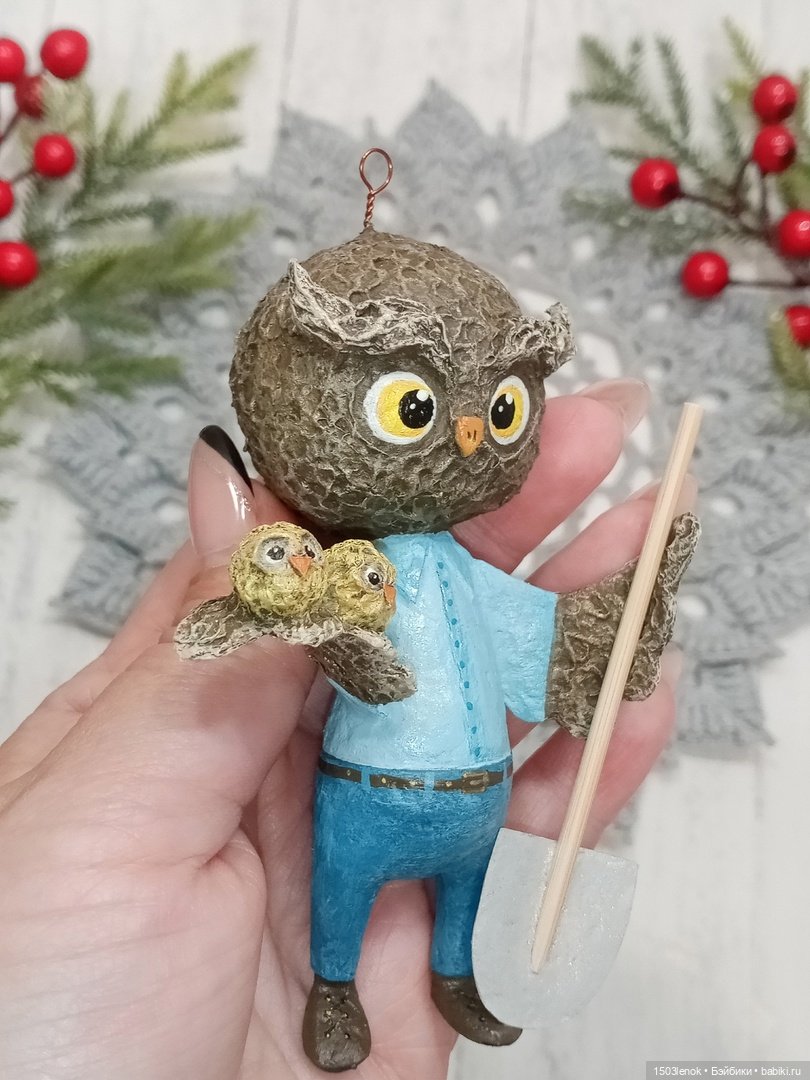 Совиное семейство — Лепка авторских игрушек и папье