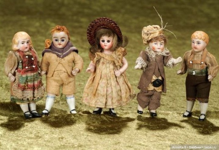 Antique All bisque Doll — Антикварные куклы Mignonette (Миньонетта): карманные