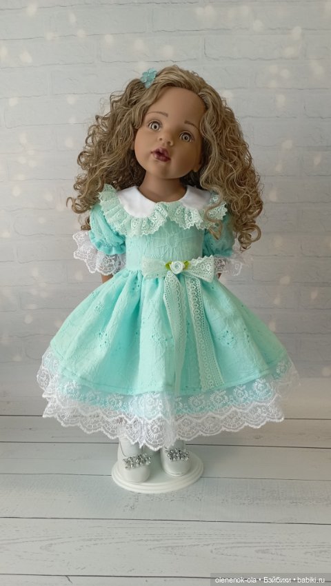 Лея в бирюзовом платье — Одежда и обувь для кукол своими руками: фото (фото 5)