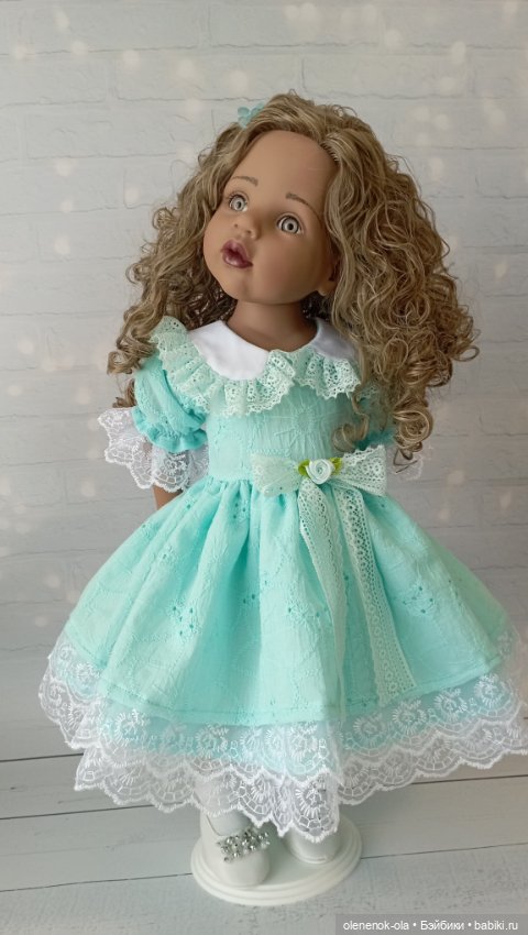 Лея в бирюзовом платье — Одежда и обувь для кукол своими руками: фото (фото 7)