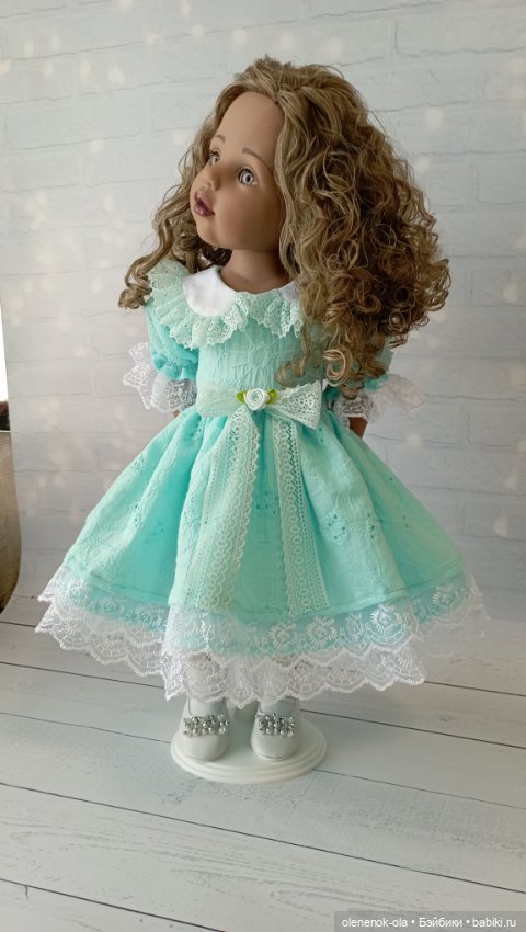 Лея в бирюзовом платье — Одежда и обувь для кукол своими руками: фото (фото 8)