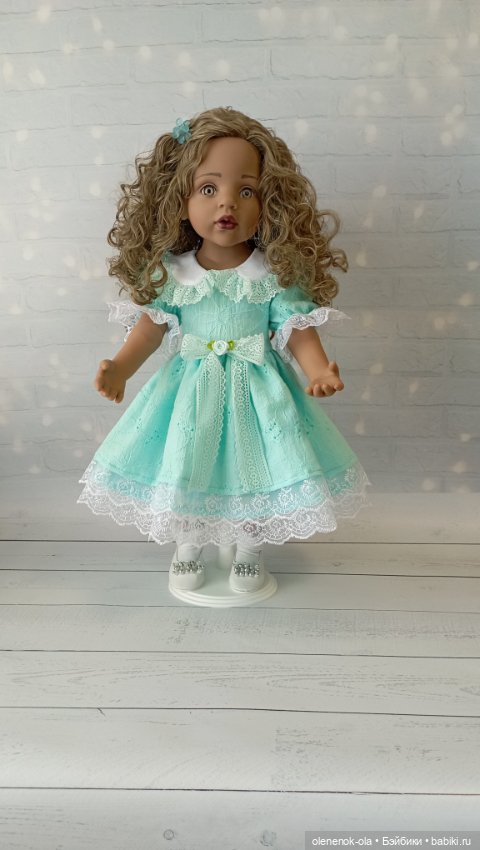 Лея в бирюзовом платье — Одежда и обувь для кукол своими руками: фото (фото 2)