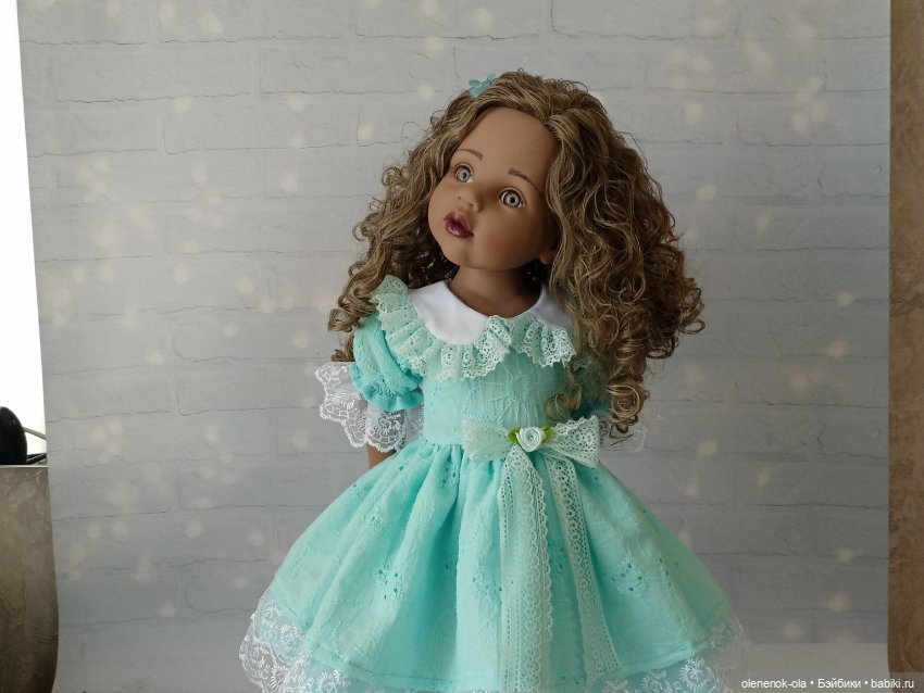 Лея в бирюзовом платье — Одежда и обувь для кукол своими руками: фото (фото 9)