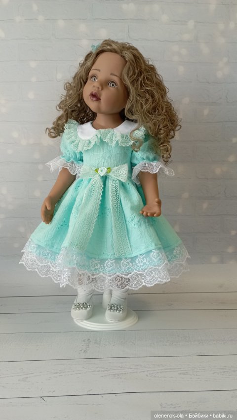 Лея в бирюзовом платье — Одежда и обувь для кукол своими руками: фото (фото 4)