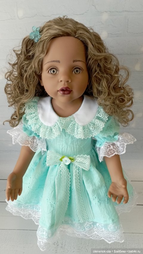 Лея в бирюзовом платье — Одежда и обувь для кукол своими руками: фото (фото 3)