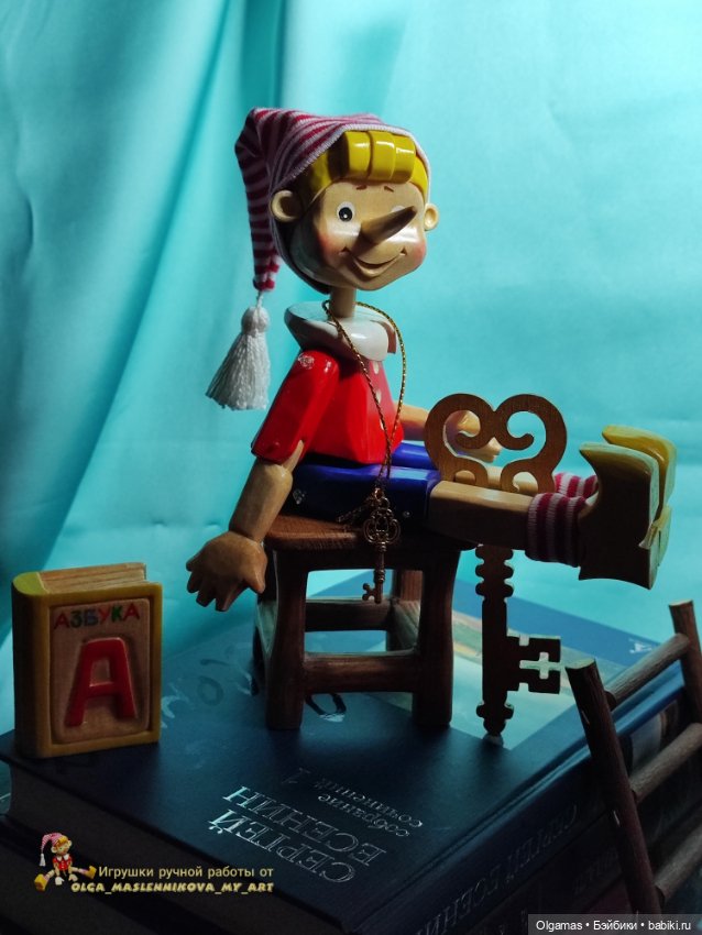 Буратино😊 — Авторские игрушки из дерева: резьба (фото 7)