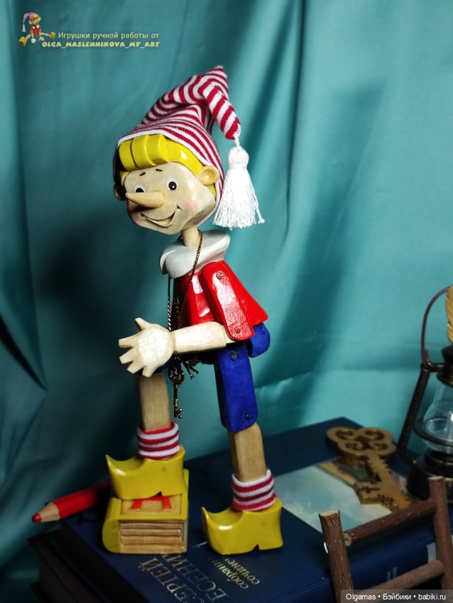 Буратино😊 — Авторские игрушки из дерева: резьба (фото 10)