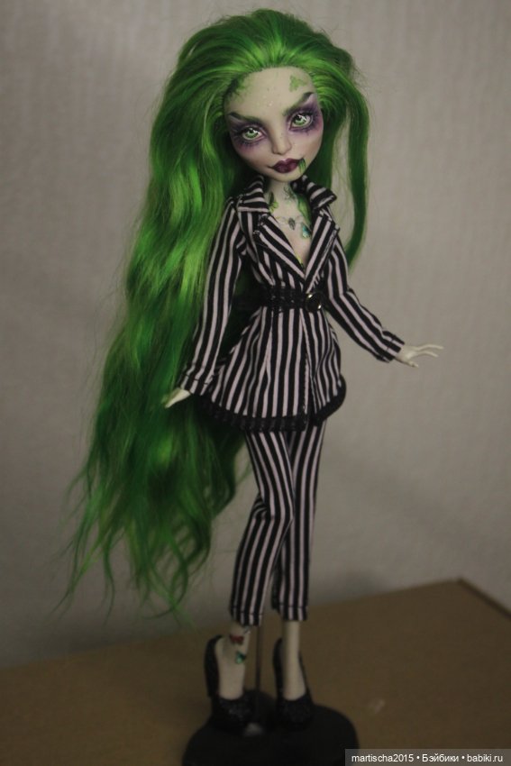 Леди Битлджус — ООАК Monster High и Ever After High: репейнт (фото 9)