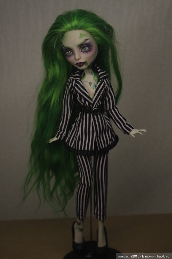 Леди Битлджус — ООАК Monster High и Ever After High: репейнт (фото 8)