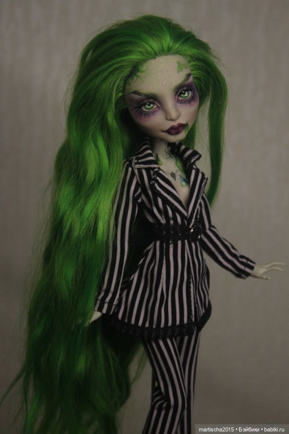 Леди Битлджус — ООАК Monster High и Ever After High: репейнт (фото 7)