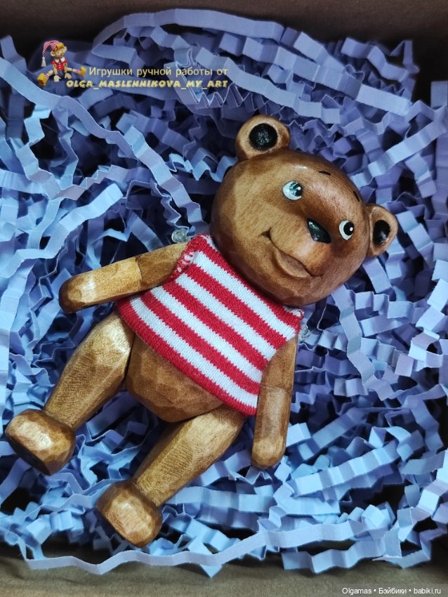 Мишка в тельняшке! 🐻 — Авторские игрушки из дерева: резьба