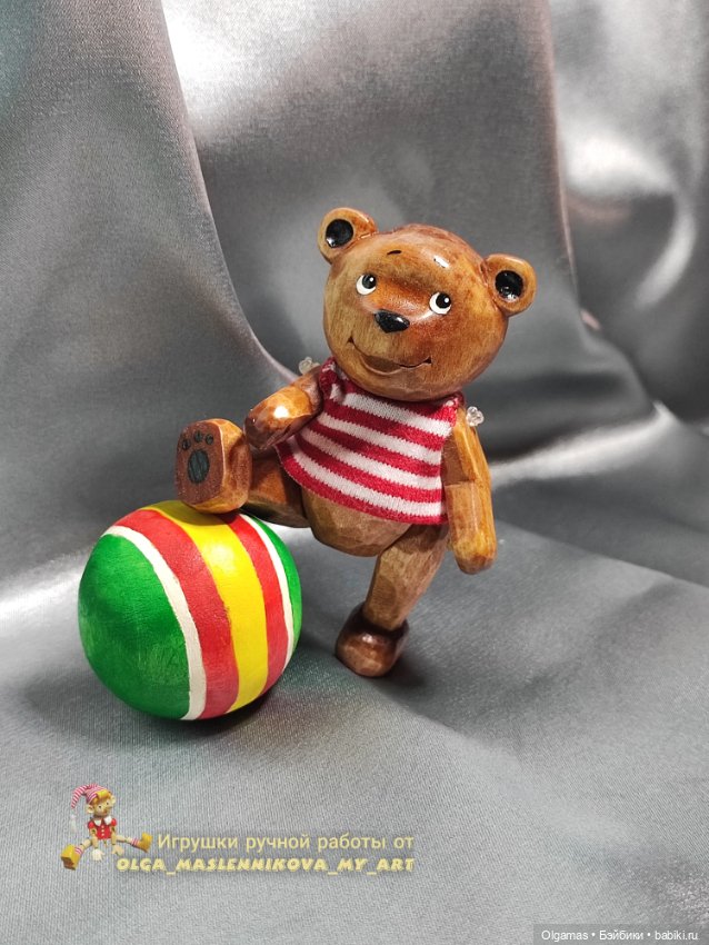 Мишка в тельняшке! 🐻 — Авторские игрушки из дерева: резьба (фото 2)