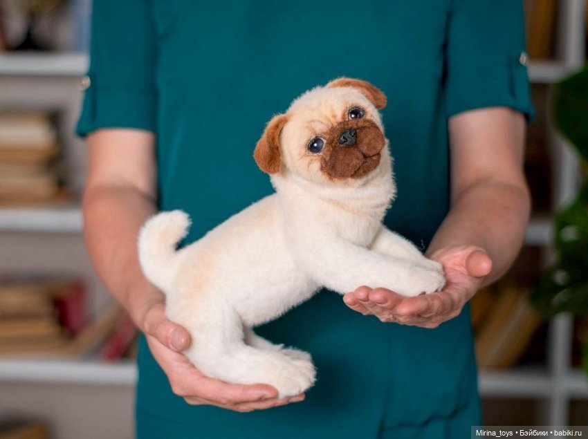 Мопс Билли — Текстильные игрушки и примитивы: кофейные (фото 7)