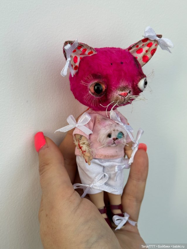 Розовая кошка — Авторские мишки Тедди и друзья: фото (фото 4)