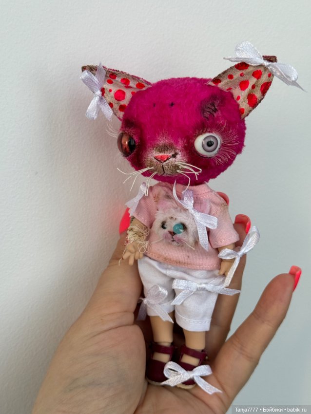 Розовая кошка — Авторские мишки Тедди и друзья: фото (фото 5)