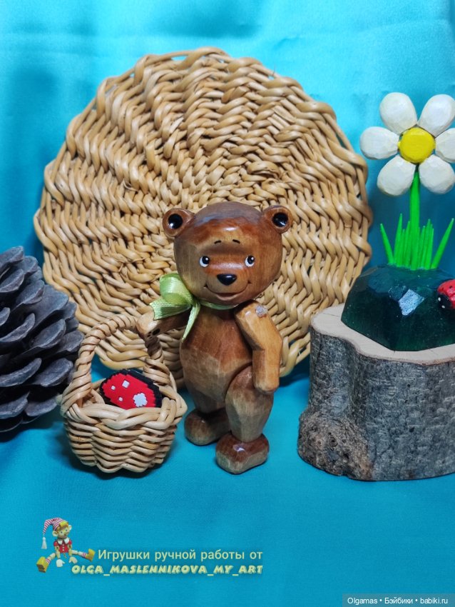 Мишка братишка🐻 — Авторские игрушки из дерева: резьба (фото 3)