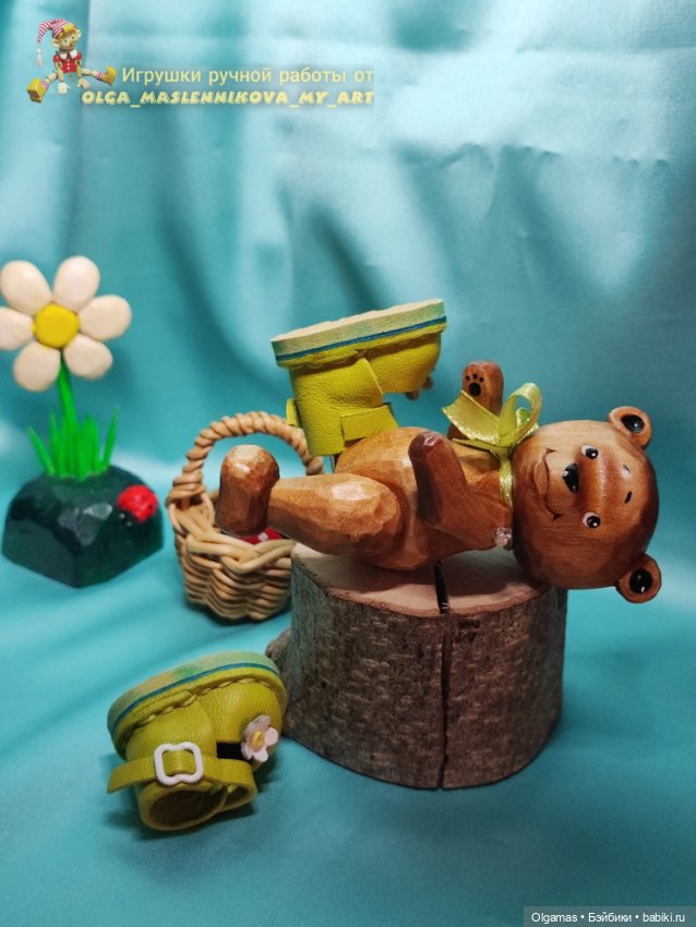 Мишка братишка🐻 — Авторские игрушки из дерева: резьба (фото 8)