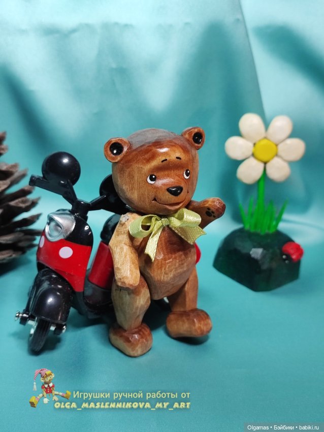 Мишка братишка🐻 — Авторские игрушки из дерева: резьба (фото 9)