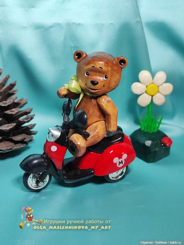 Мишка братишка🐻 — Авторские игрушки из дерева: резьба (фото 4)
