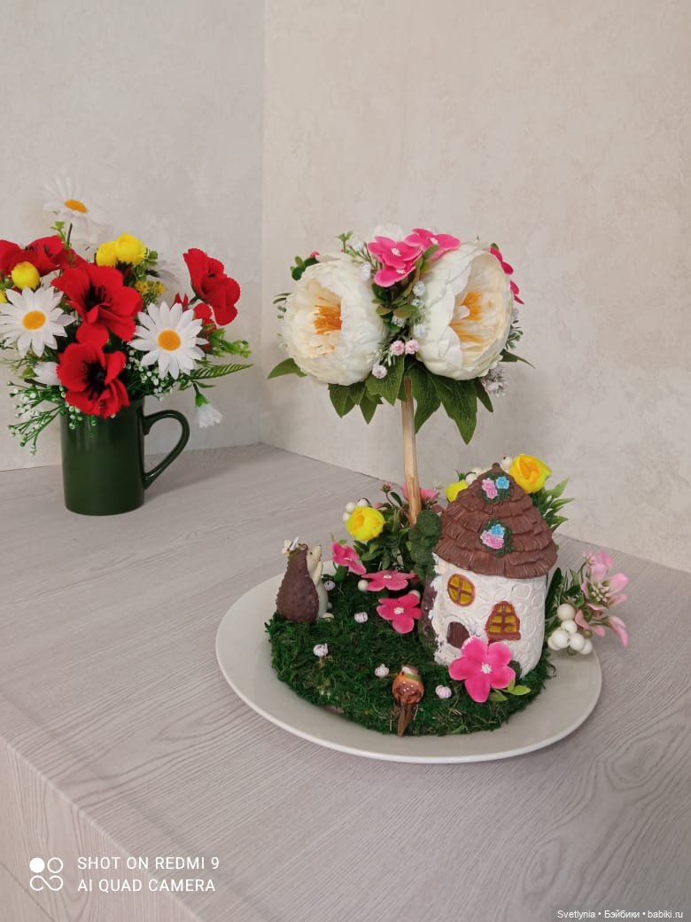 Ёжик и цветочек — Авторские игрушки из разных материалов: синельная проволока (фото 2)