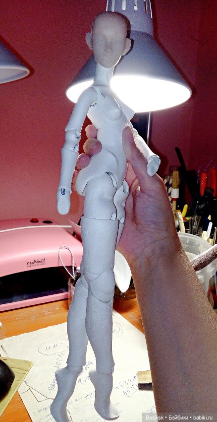 Куколка процесс 02 — Авторские шарнирные куклы своими руками: лепка (фото 8)