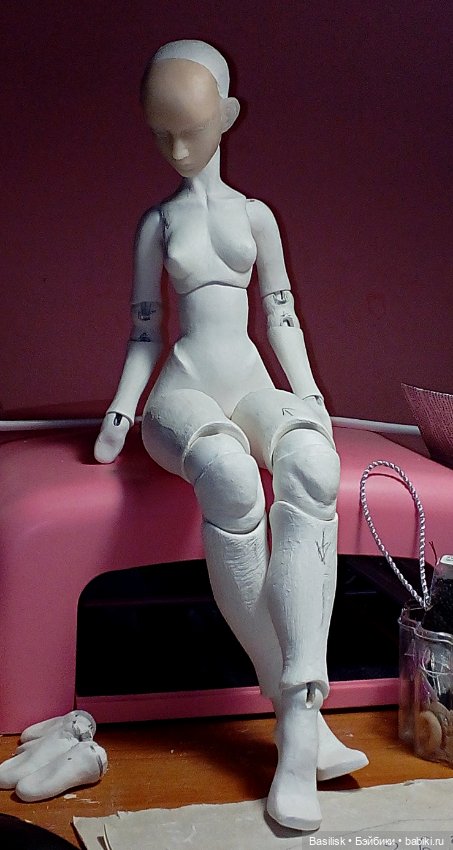 Куколка процесс 02 — Авторские шарнирные куклы своими руками: лепка (фото 9)