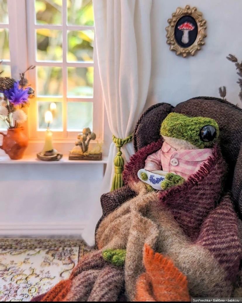 Один день из жизни вязаной лягушки 🐸