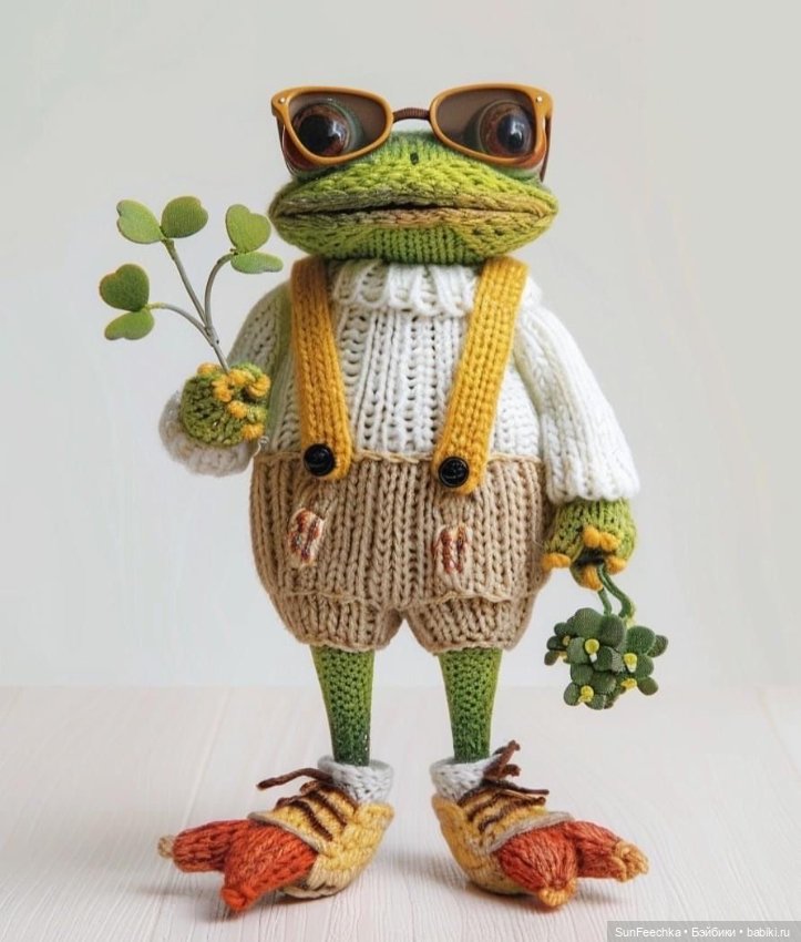 Один день из жизни вязаной лягушки 🐸