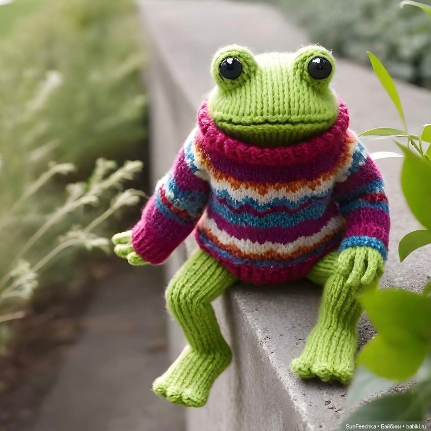Один день из жизни вязаной лягушки 🐸