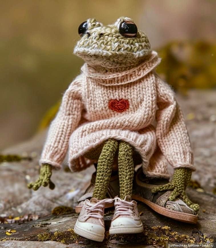 Один день из жизни вязаной лягушки 🐸
