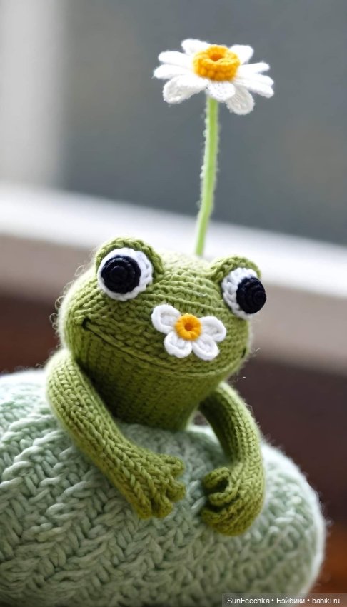 Один день из жизни вязаной лягушки 🐸