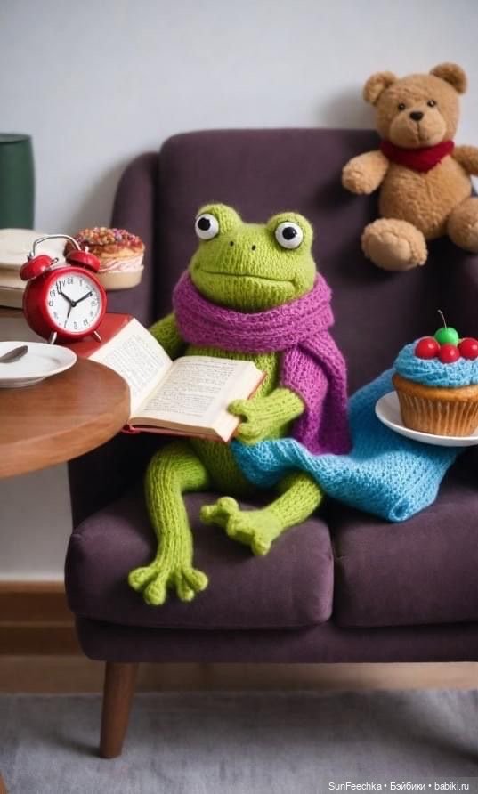 Один день из жизни вязаной лягушки 🐸