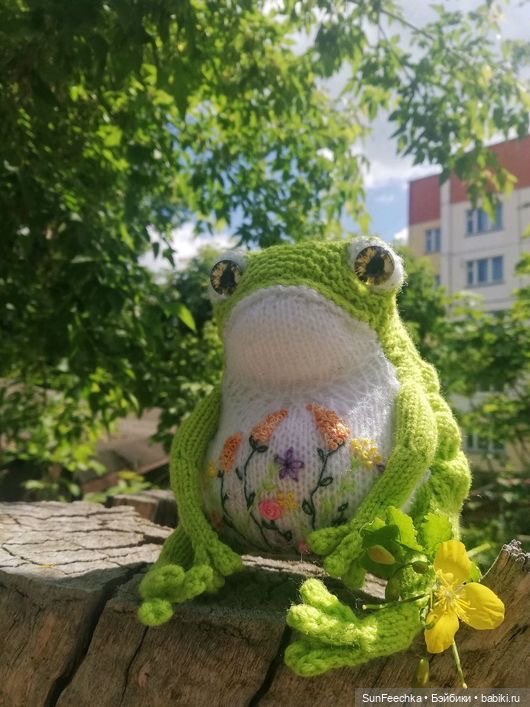 Один день из жизни вязаной лягушки 🐸
