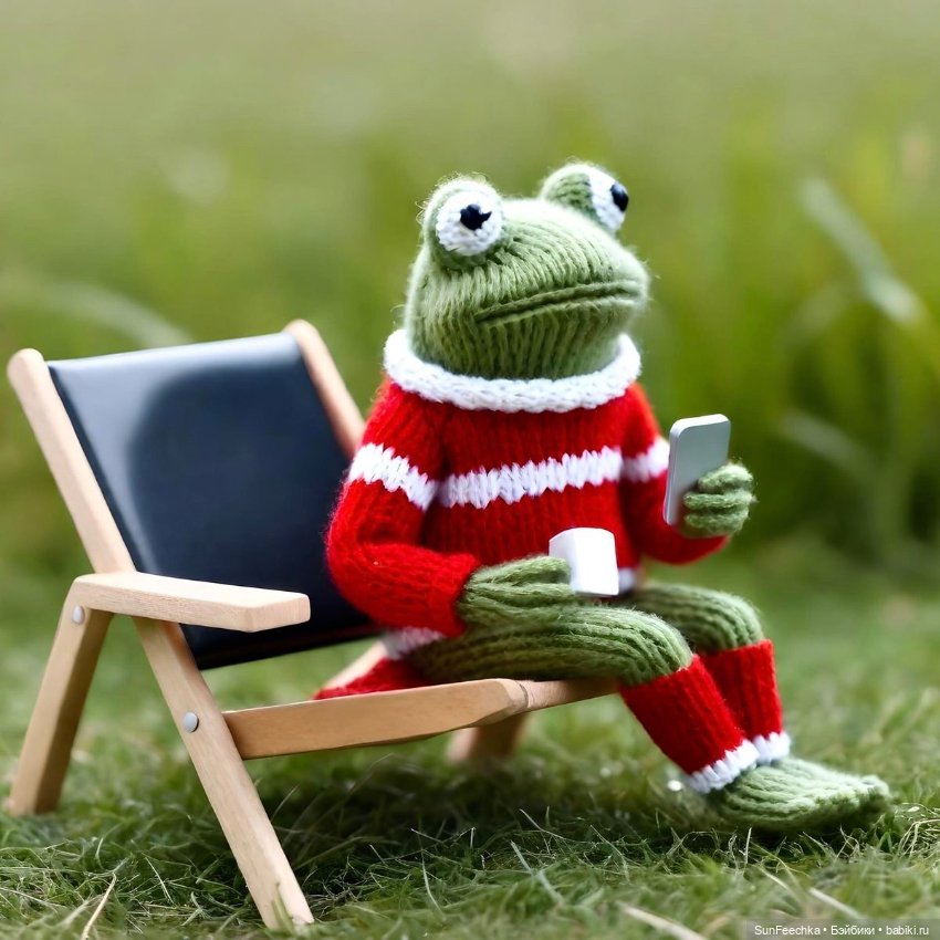 Один день из жизни вязаной лягушки 🐸
