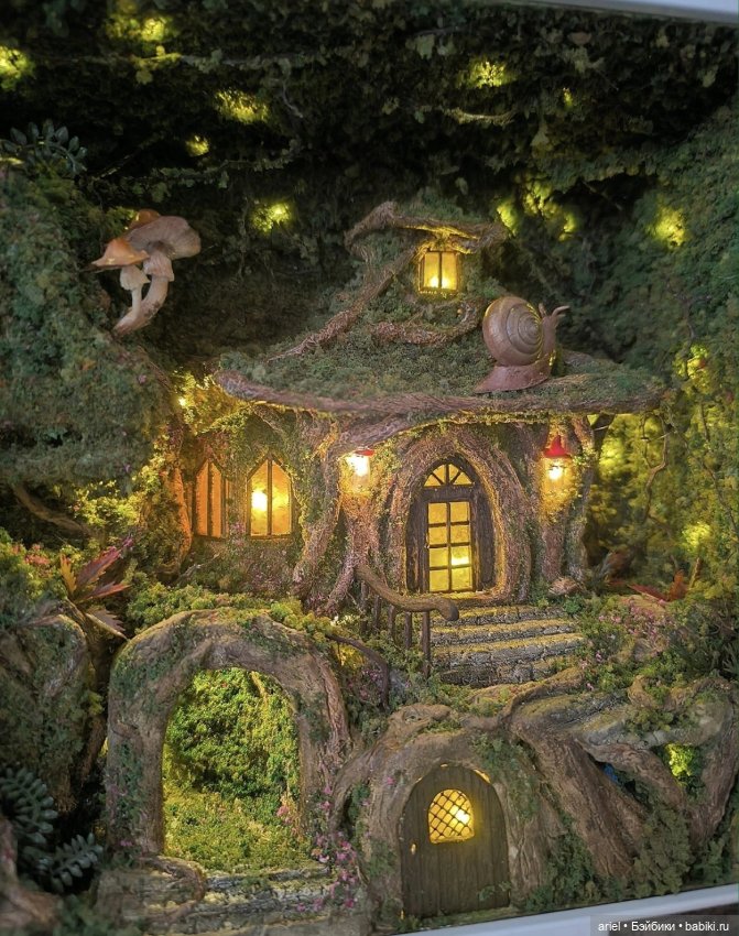 Диорама «Домик в лесу» от Хелены Пироженко